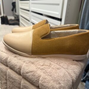Women's Tan and Cream Slip-On Shoes